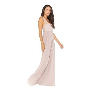 Show‎ Me Your Mumu June Maxi Dress Beige Chiffon Ethereal Fairy Smocked Waist XL